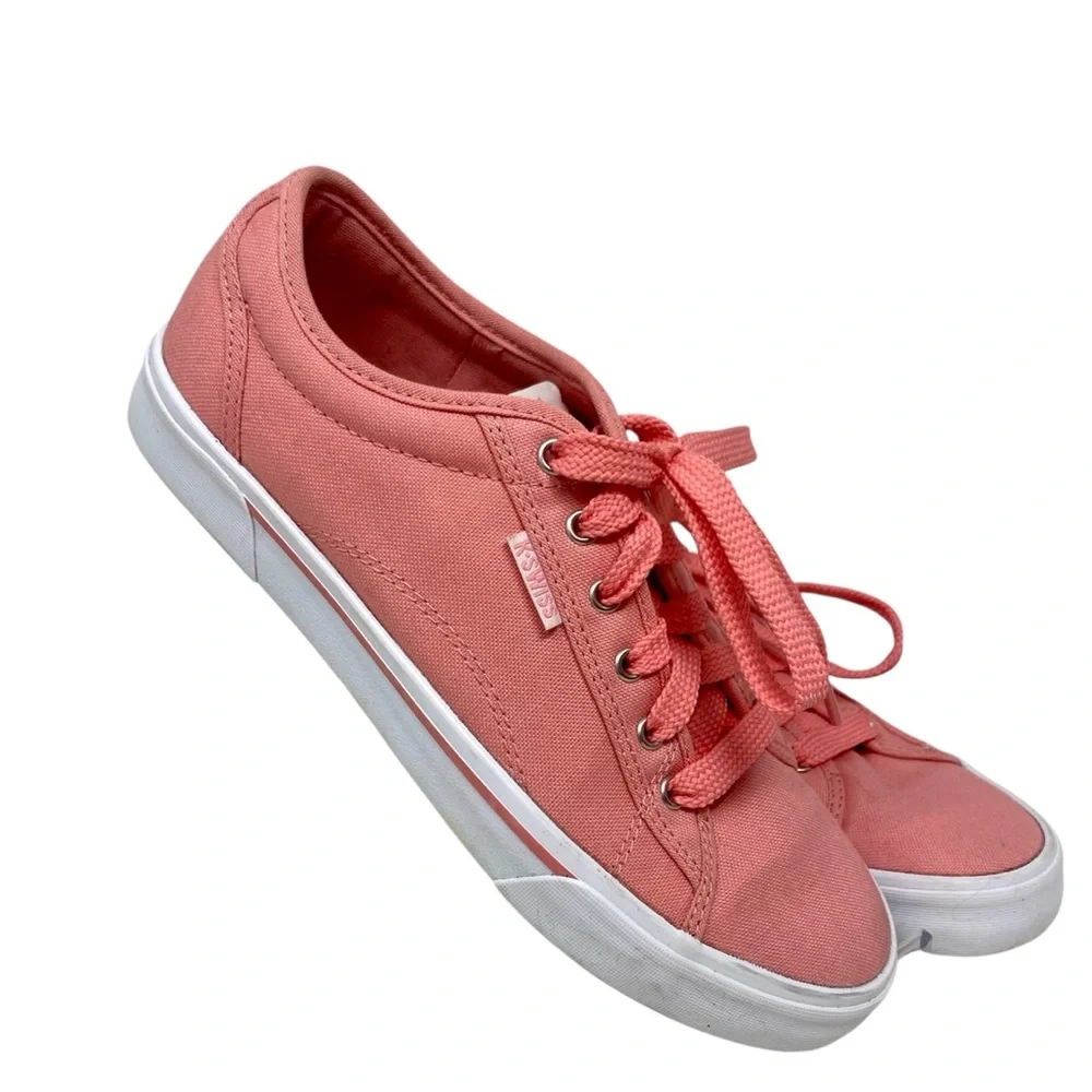 K-Swiss Coral Pink Canvas Low Rise Classic Sneakers Sz 8